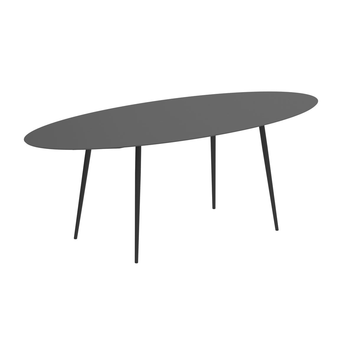 Royal Botania Styletto Bartisch Ellipse 320 x 140 cm, Alu anthrazit, Keramik schwarz (black)