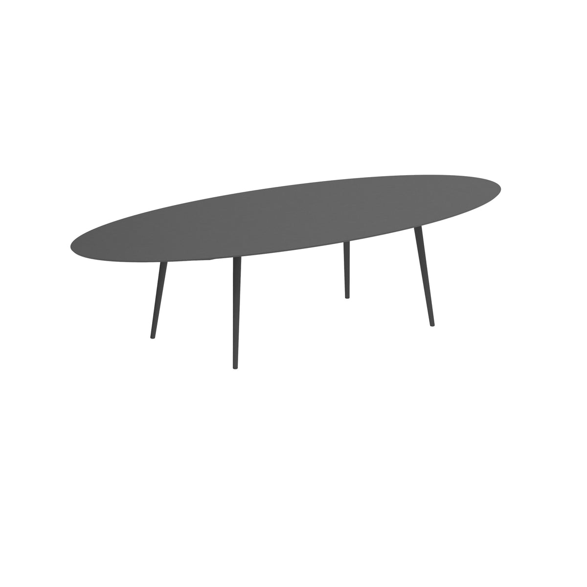 Royal Botania Styletto Esstisch Ellipse 320 x 140 cm – Alu anthrazit · Keramik schwarz (black)