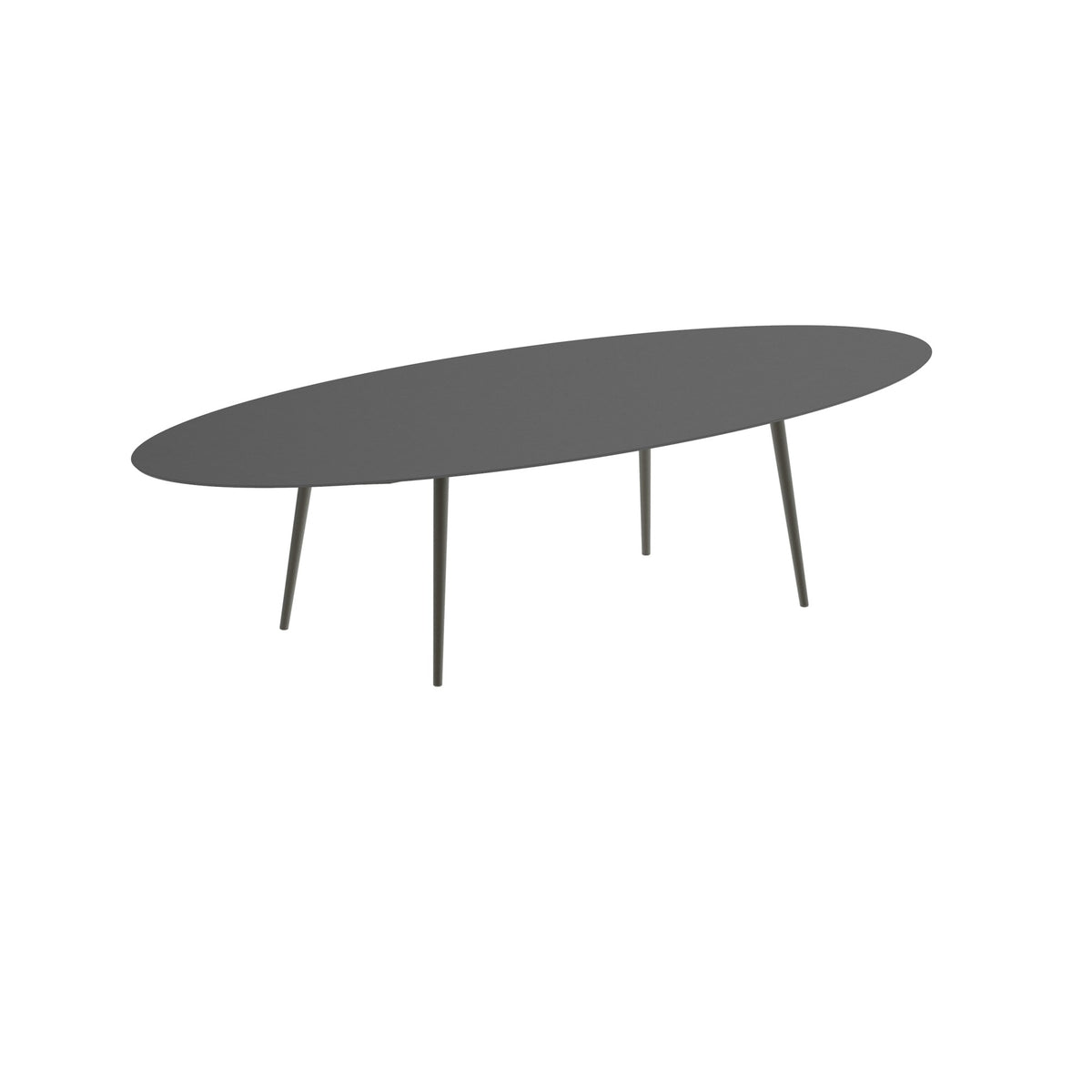 Royal Botania Styletto Esstisch Ellipse 320 x 140 cm – Alu bronze · Keramik schwarz (black)