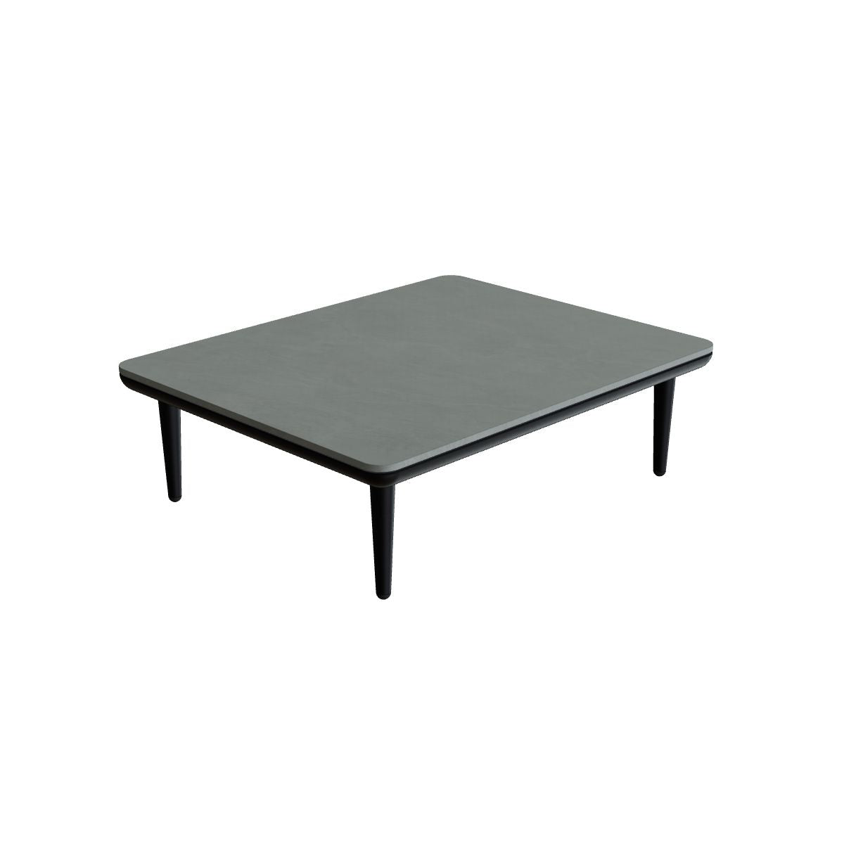 Royal Botania Styletto Lounge Tisch 72 x 90 cm, Gestell anthrazit, Keramik steingrün (Verdezza Amazon)