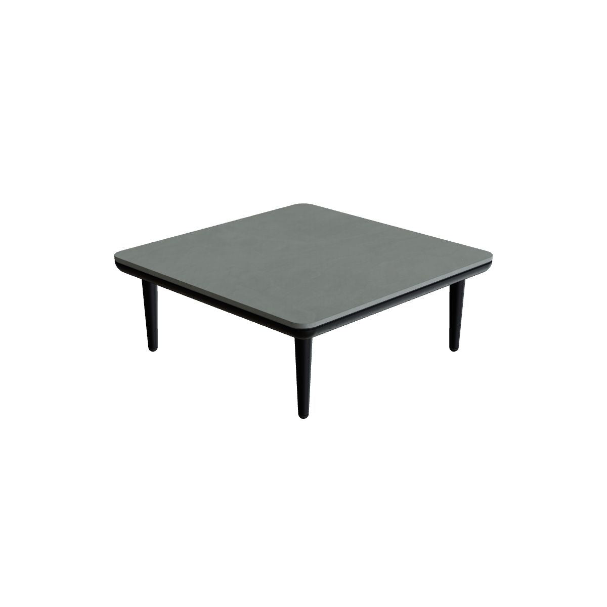 Royal Botania Styletto Lounge Tisch 72 x 72 cm, Gestell anthrazit, Keramik steingrün (Verdezza Amazon)
