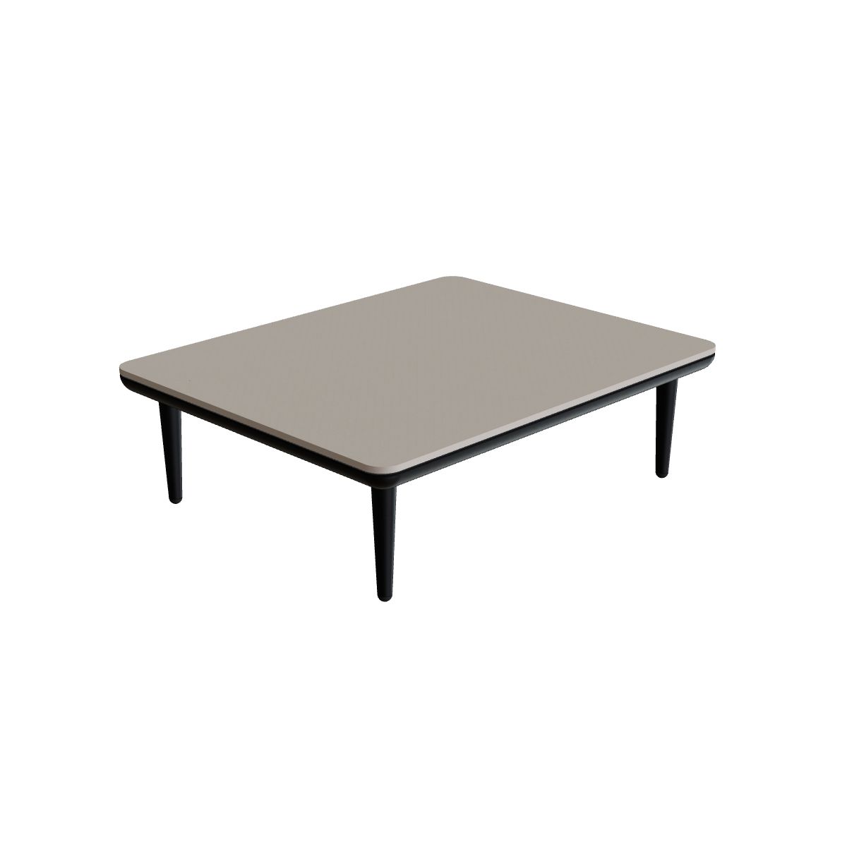 Royal Botania Styletto Lounge Tisch 72 x 90 cm, Gestell anthrazit, Keramik perlgrau (Pearl Grey)