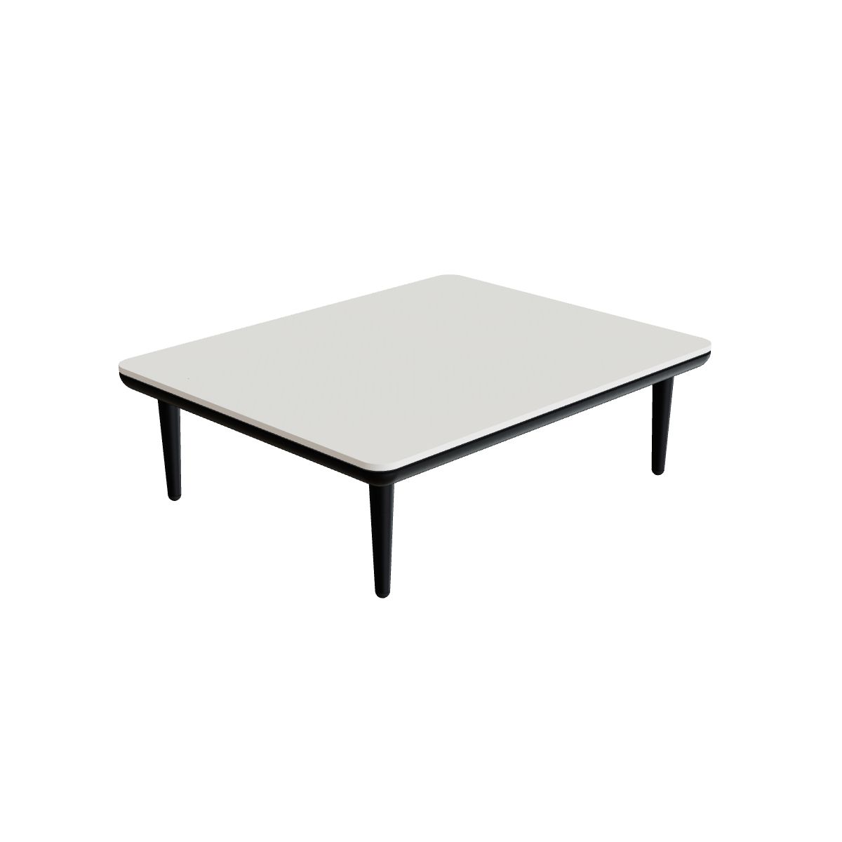 Royal Botania Styletto Lounge Tisch 72 x 90 cm, Gestell anthrazit, Keramik weiß (white)