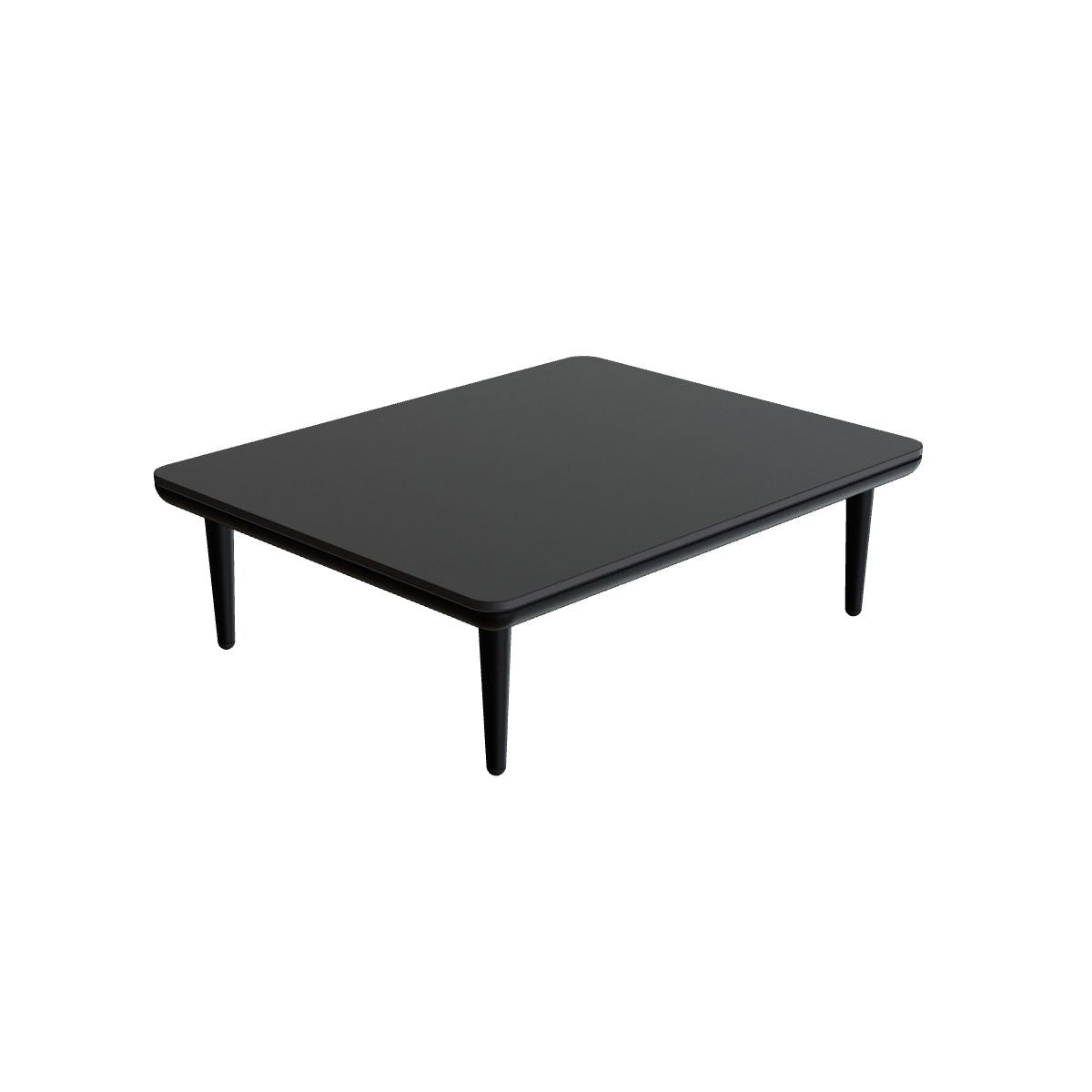 Royal Botania Styletto Lounge Tisch 72 x 90 cm, Gestell anthrazit, Keramik schwarz (black)
