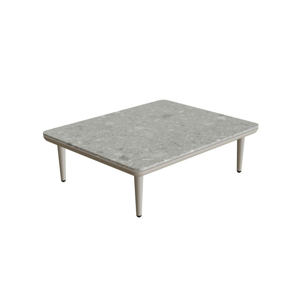 Royal Botania Styletto Lounge Tisch 72 x 90 cm – pebble · Keramik grau gemustert (Ceppo Dolomitica)