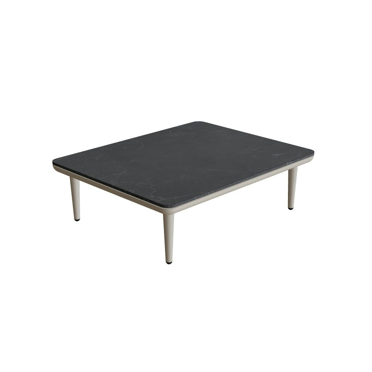 Royal Botania Styletto Lounge Tisch 72 x 90 cm – pebble · Keramik schwarz geädert (Nero Marquina)