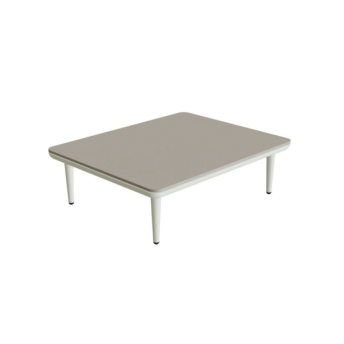 Royal Botania Styletto Lounge Tisch 72 x 90 cm – weiß · Keramik perlgrau (Pearl Grey)