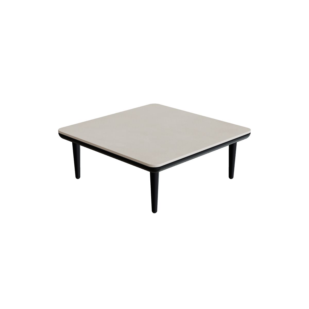 Royal Botania Styletto Lounge Tisch 72 x 72 cm, Gestell anthrazit, Keramik zementgrau (Cemento Luminoso)