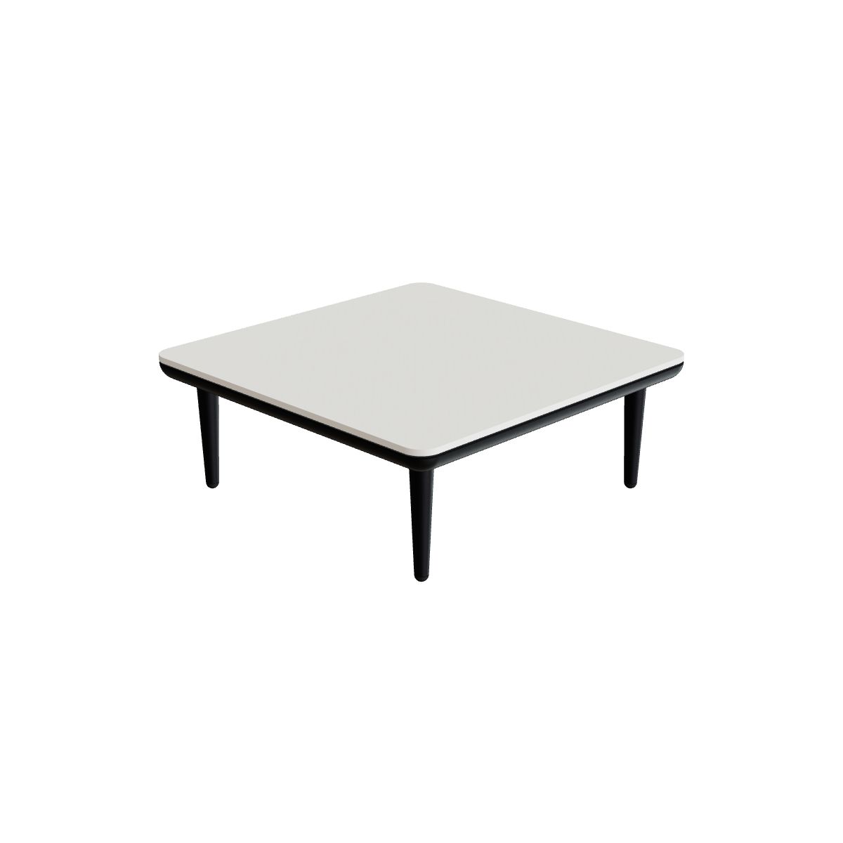 Royal Botania Styletto Lounge Tisch 72 x 72 cm, Gestell anthrazit, Keramik weiß (white)