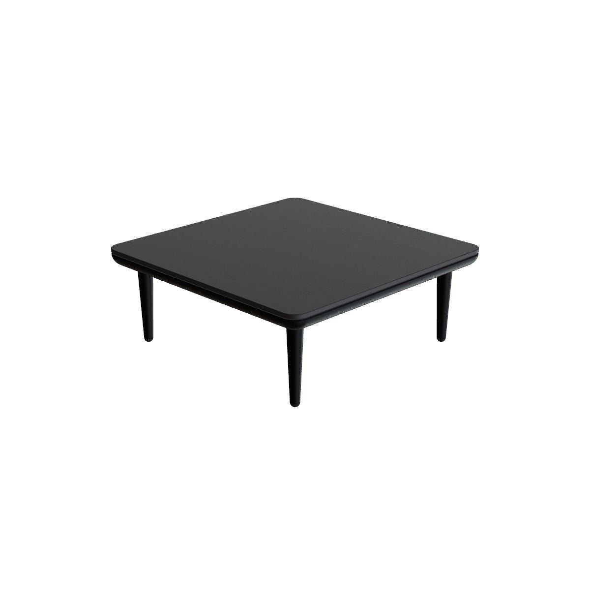 Royal Botania Styletto Lounge Tisch 72 x 72 cm, Gestell anthrazit, Keramik schwarz (black)