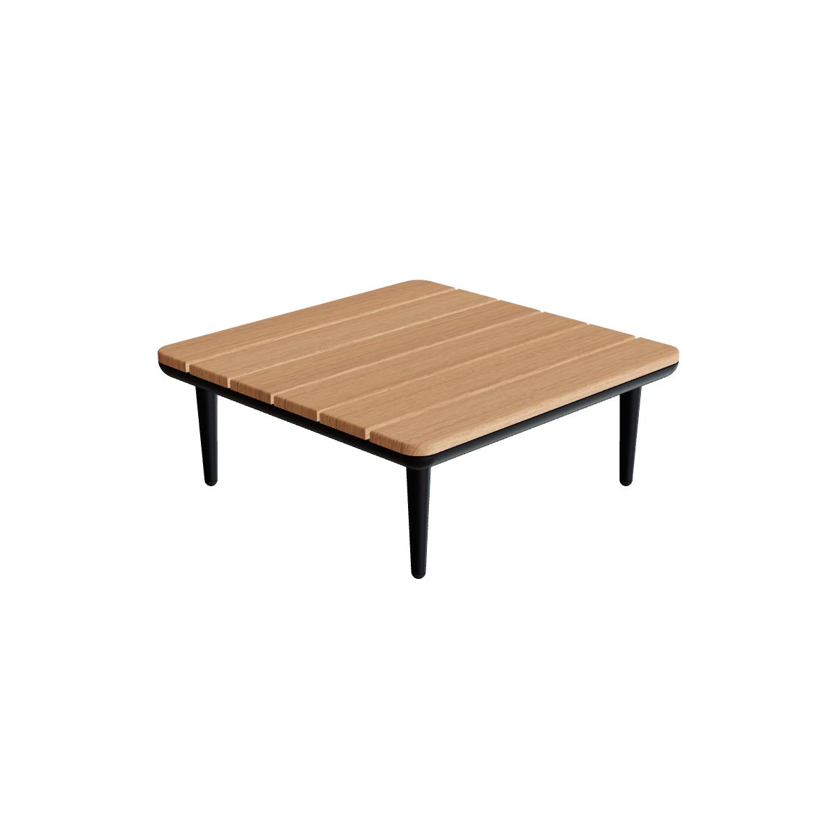 Royal Botania Styletto Lounge Tisch 72 x 72 cm, Gestell anthrazit, Platte Teak
