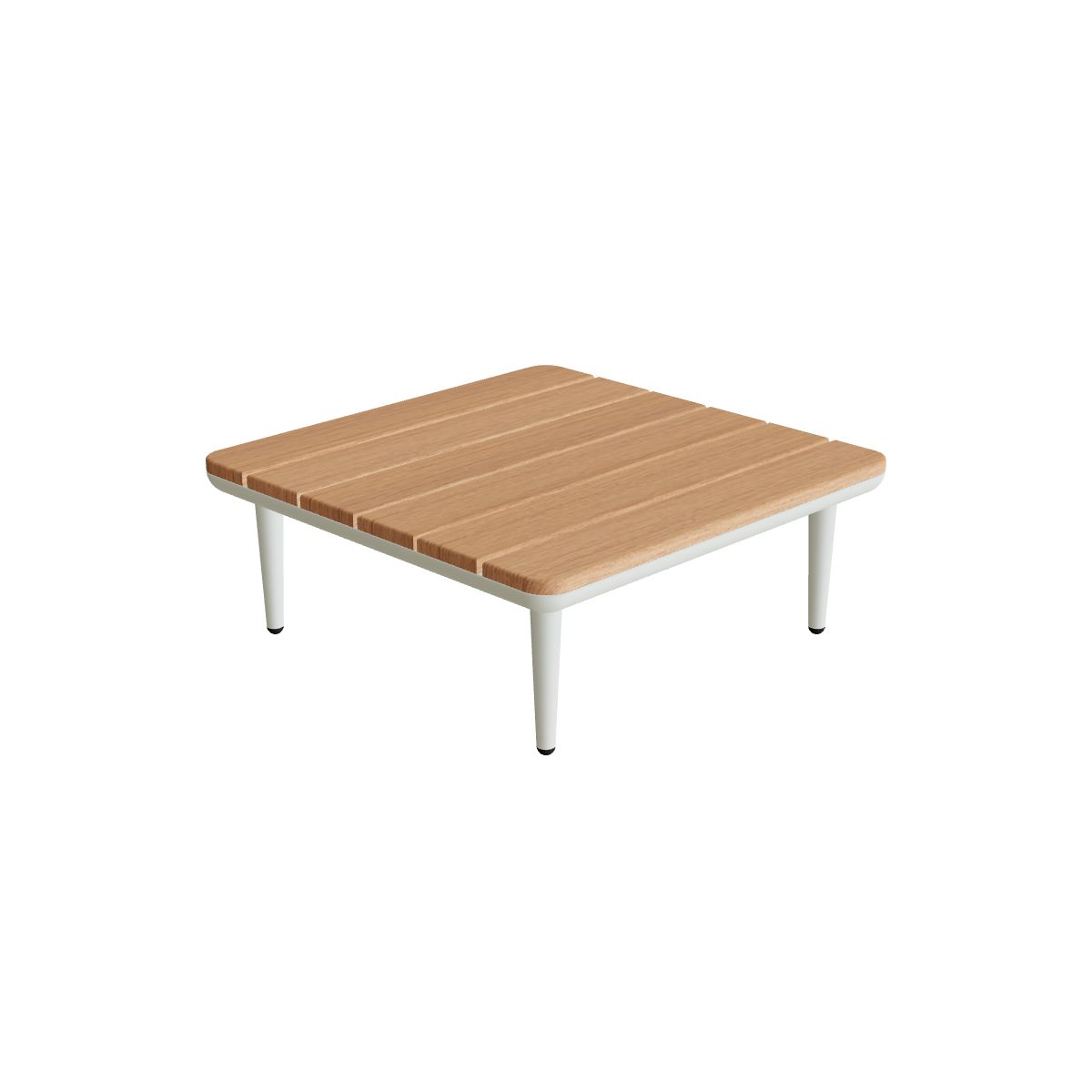 Royal Botania Styletto Lounge Tisch 72 x 72 cm, Gestell weiß, Platte Teak
