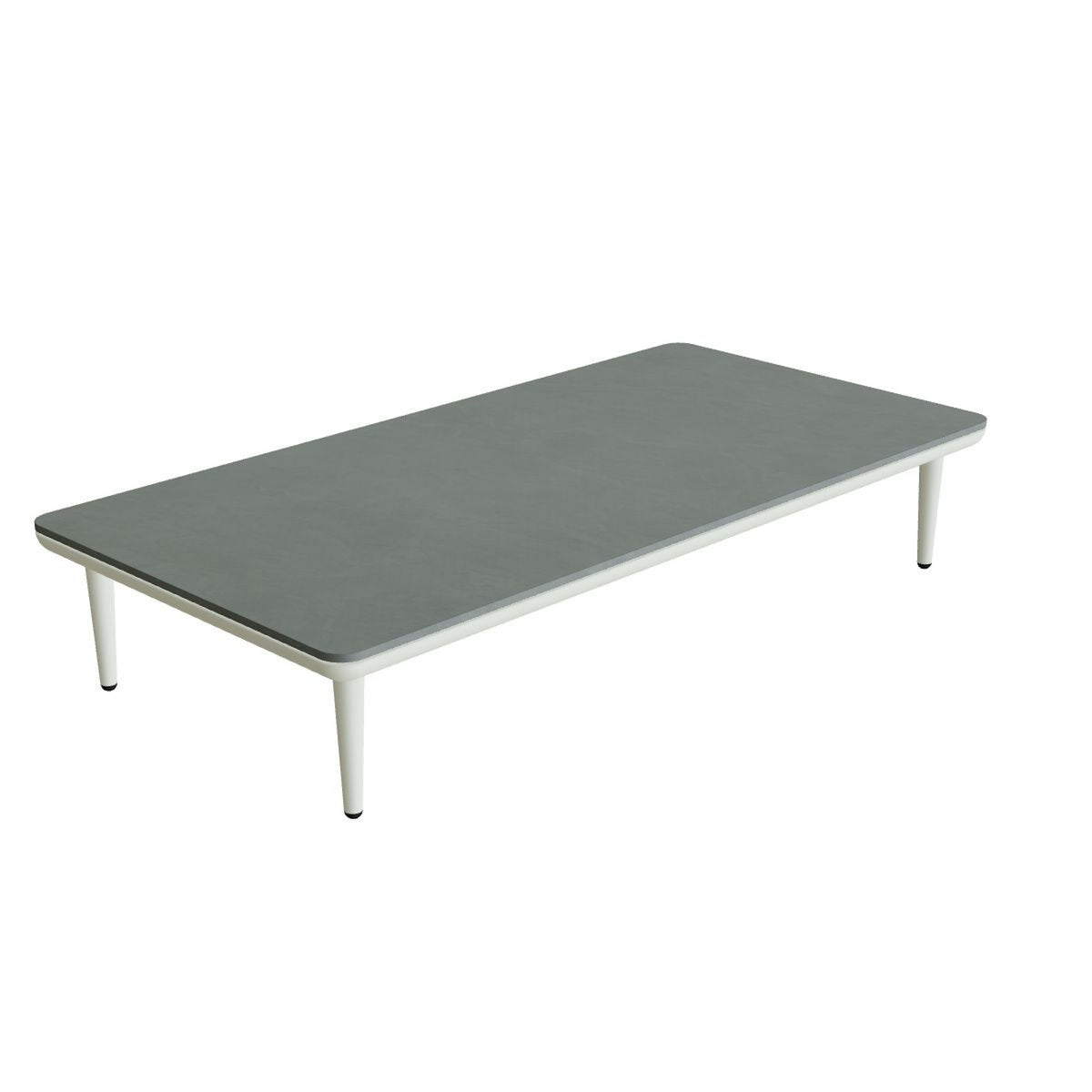 Royal Botania Styletto Lounge Tisch 144 x 72 cm – weiß · Keramik steingrün (Verdezza Amazon)
