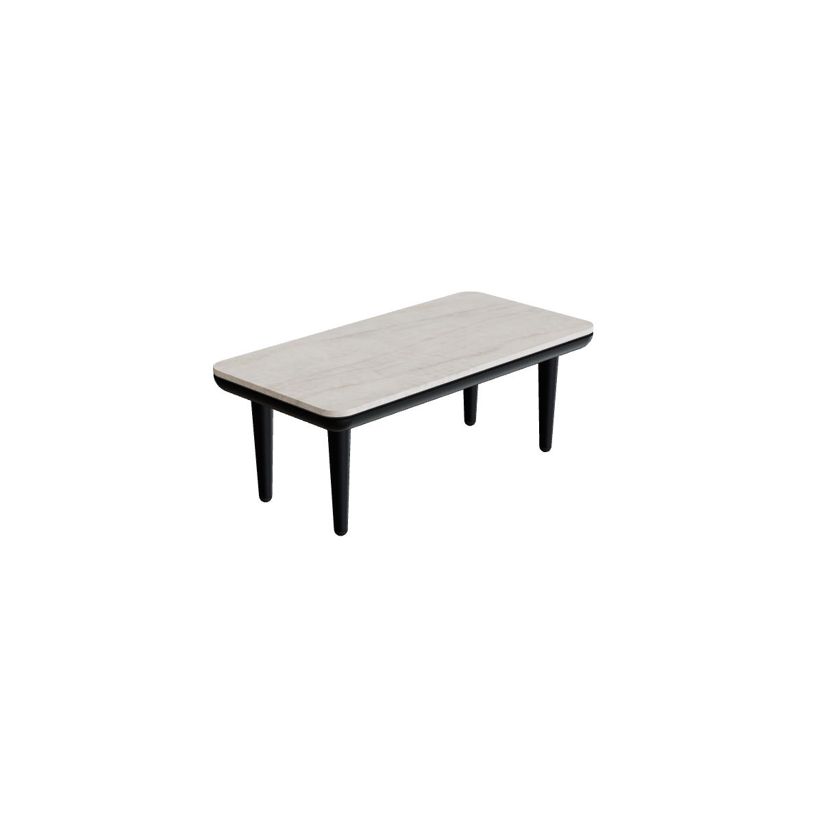 Royal Botania Styletto Lounge Tisch 72 x 36 cm, Gestell anthrazit, Keramik grau-braun geädert (Strato Quartz)