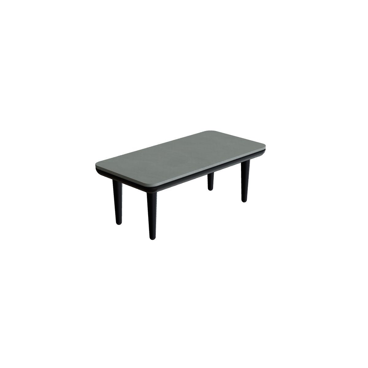 Royal Botania Styletto Lounge Tisch 72 x 36 cm, Gestell anthrazit, Keramik steingrün (Verdezza Amazon)