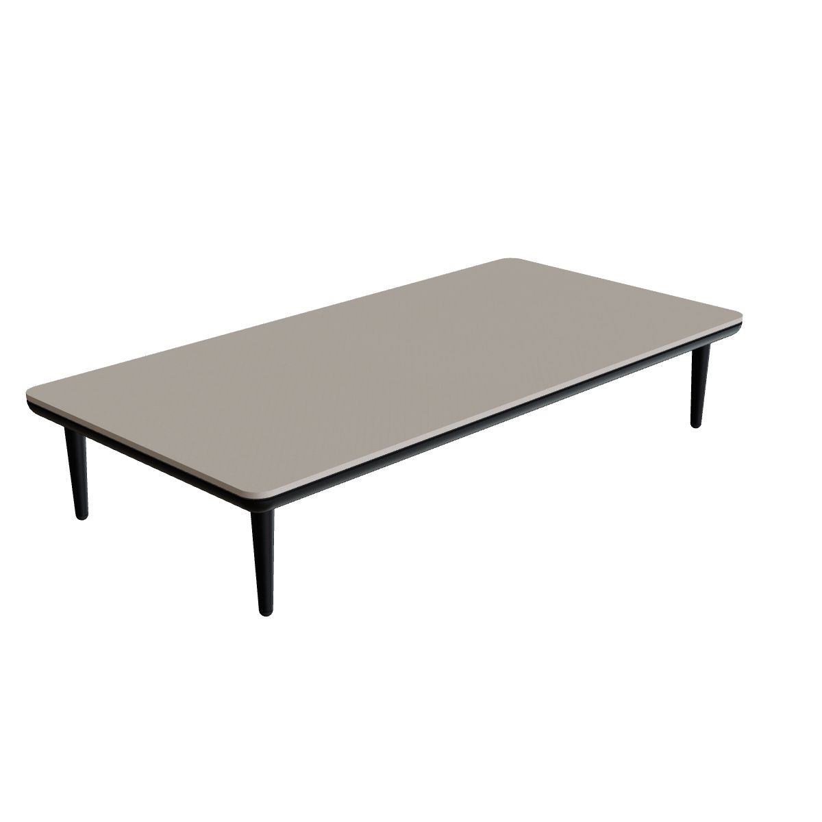 Royal Botania Styletto Lounge Tisch 144 x 72 cm, Gestell anthrazit, Keramik perlgrau (Pearl Grey)