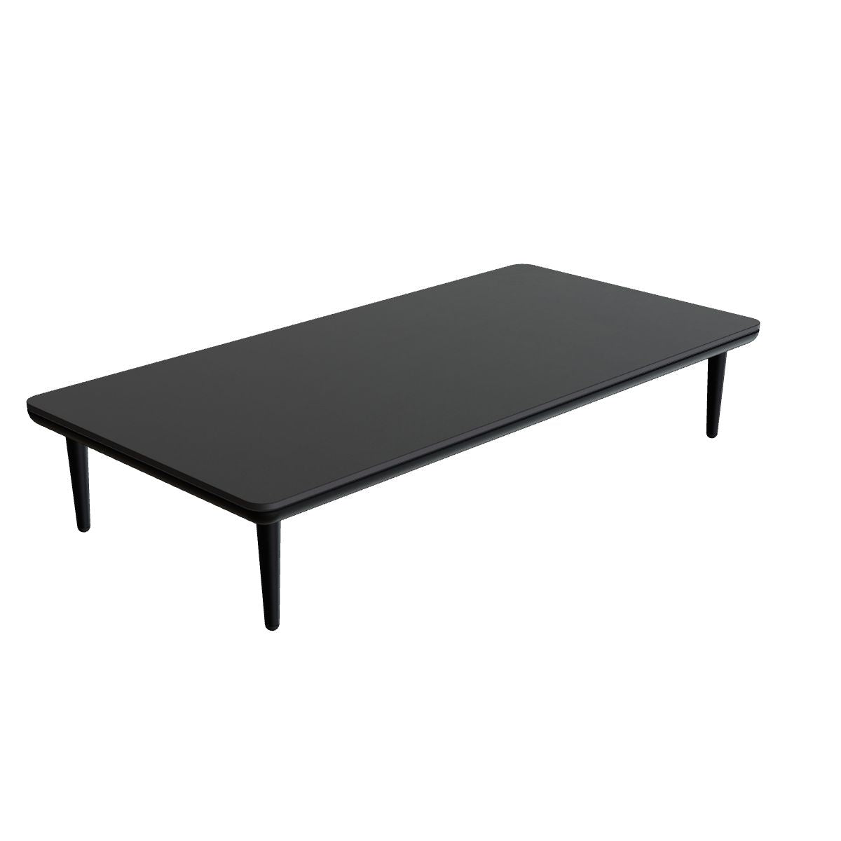 Royal Botania Styletto Lounge Tisch 144 x 72 cm, Gestell anthrazit, Keramik schwarz (black)
