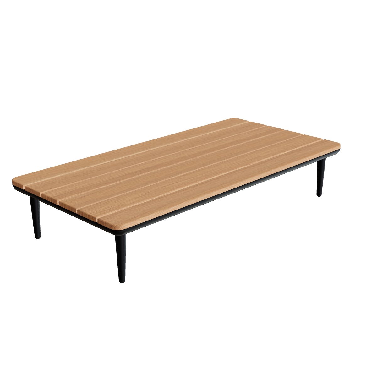Royal Botania Styletto Lounge Tisch 144 x 72 cm, Gestell anthrazit, Platte Teak