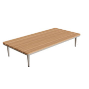 Royal Botania Styletto Lounge Tisch 144 x 72 cm, Gestell pebble, Platte Teak