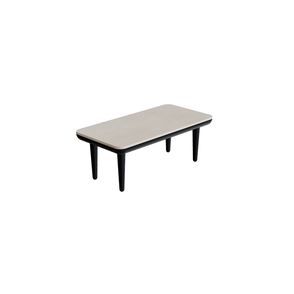 Royal Botania Styletto Lounge Tisch 72 x 36 cm, Gestell anthrazit, Keramik zementgrau (Cemento Luminoso)