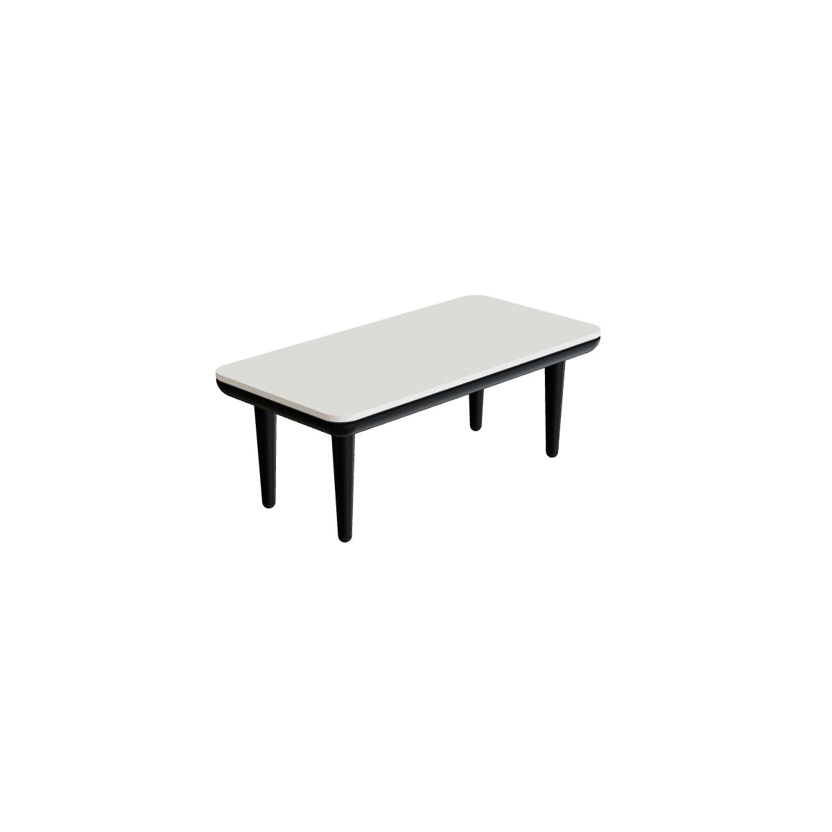 Royal Botania Styletto Lounge Tisch 72 x 36 cm, Gestell anthrazit, Keramik weiß (white)