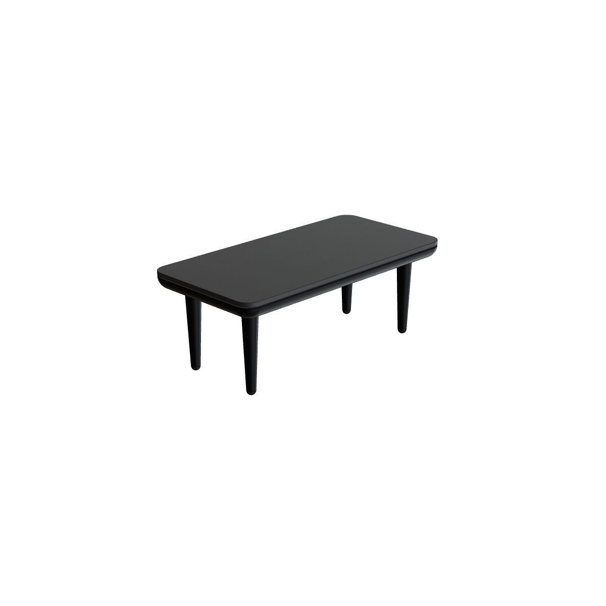 Royal Botania Styletto Lounge Tisch 72 x 36 cm, Gestell anthrazit, Keramik schwarz (black)