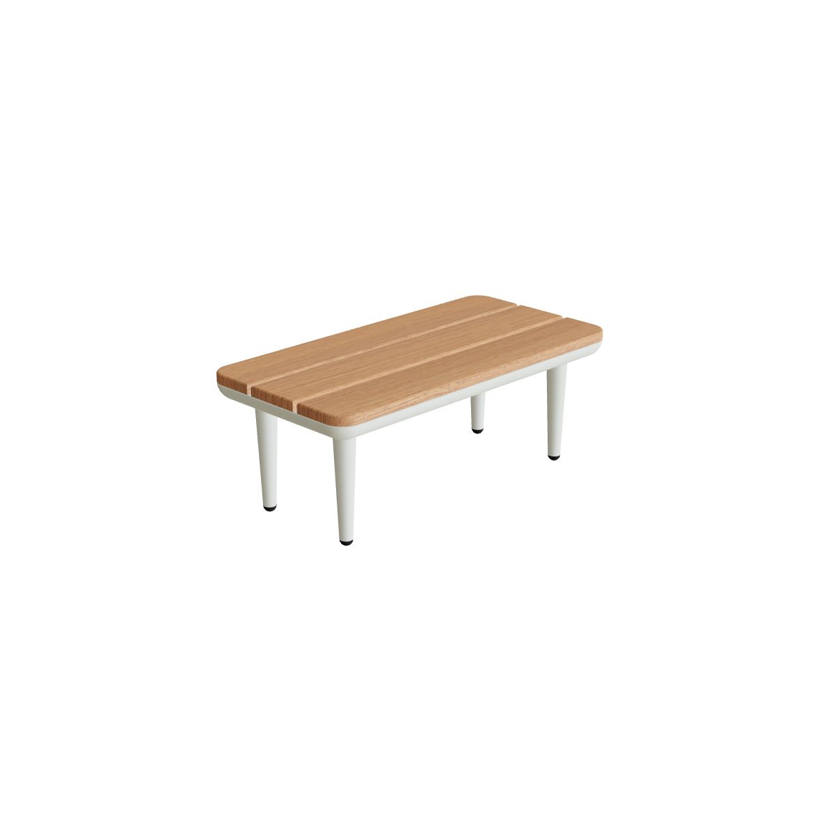 Royal Botania Styletto Lounge Tisch 72 x 36 cm, Gestell weiß, Platte Teak