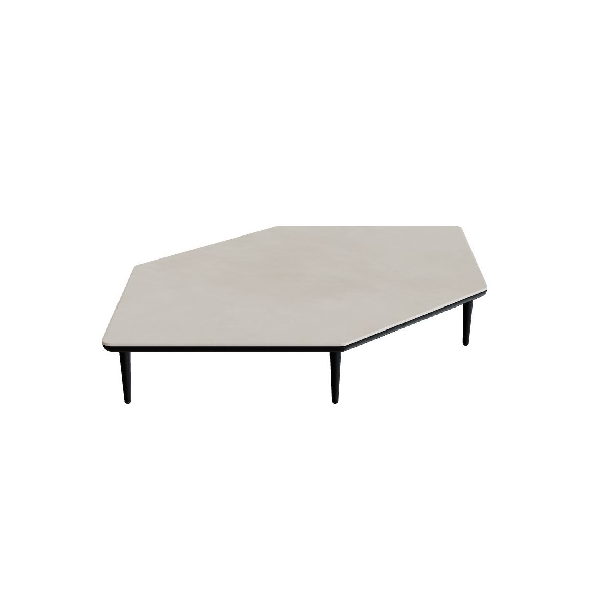 Royal Botania Styletto Lounge Twin Seat Tisch, Gestell anthrazit, Keramik zementgrau (Cemento Luminoso)