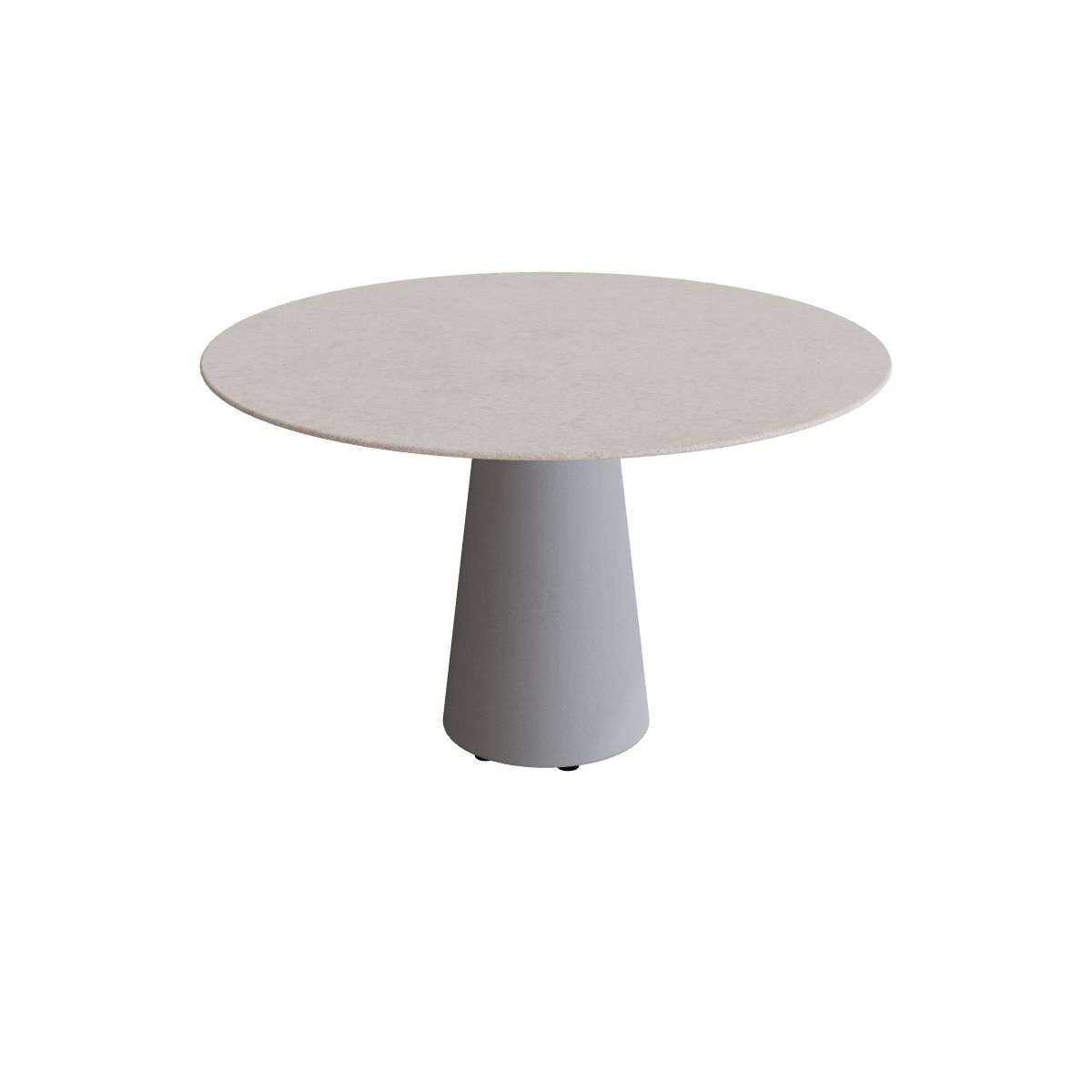 Royal Botania Conix Tisch rund 120 cm, Esstisch, Sockel zementgrau (cement grey), Keramik grau gesprenkelt (Sienna Arena)