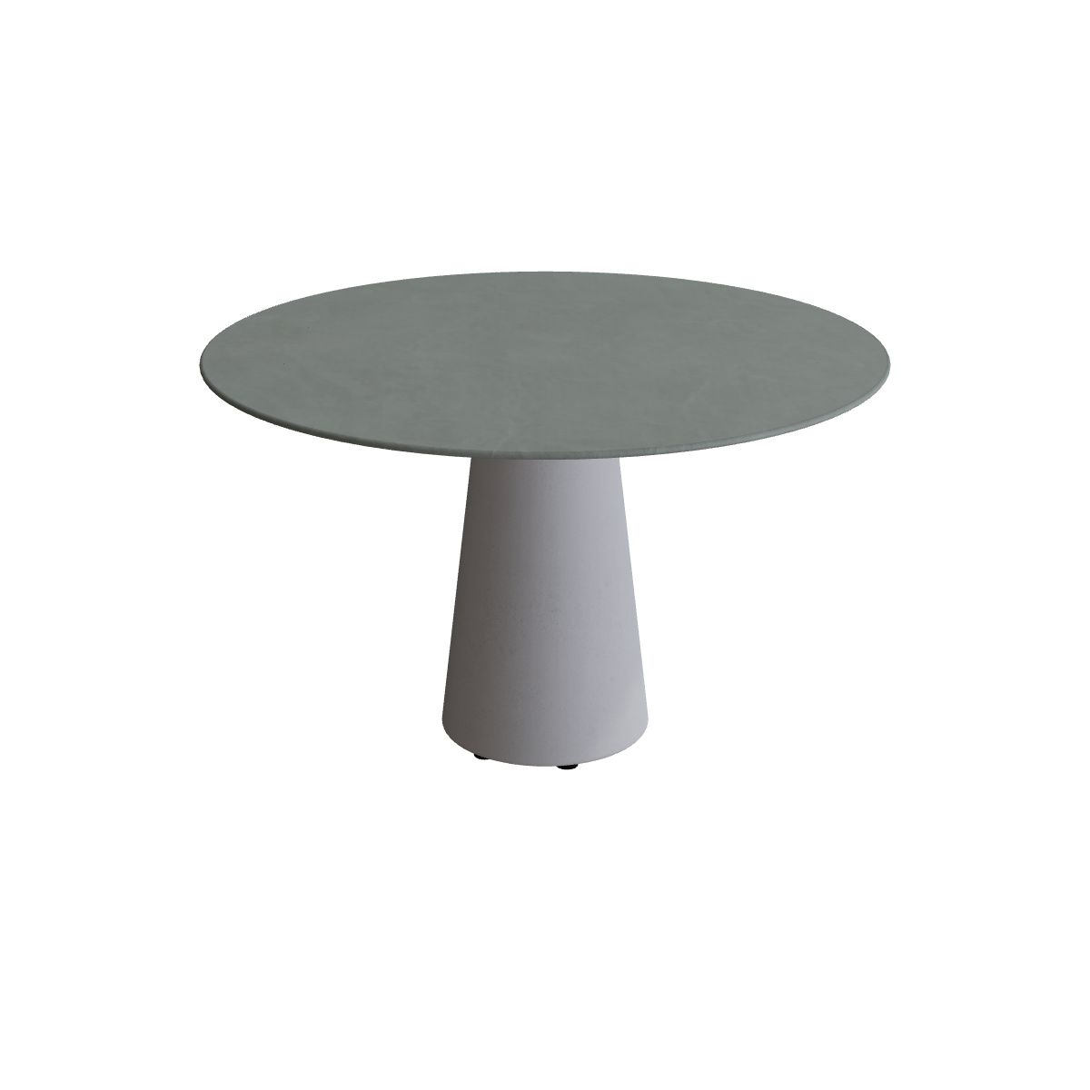 Royal Botania Conix Tisch rund 120 cm, Esstisch, Sockel zementgrau (cement grey), Keramik steingrün (Verdezza Amazon)