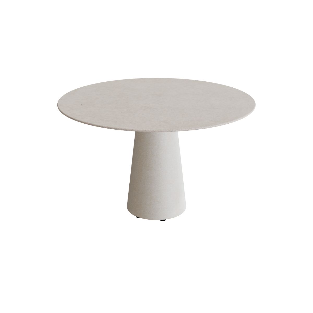 Royal Botania Conix Tisch rund 120 cm, Esstisch, Sockel sand (desert), Keramik grau gesprenkelt (Sienna Arena)