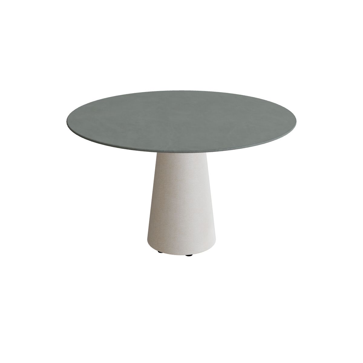 Royal Botania Conix Tisch rund 120 cm, Esstisch, Sockel sand (desert), Keramik steingrün (Verdezza Amazon)