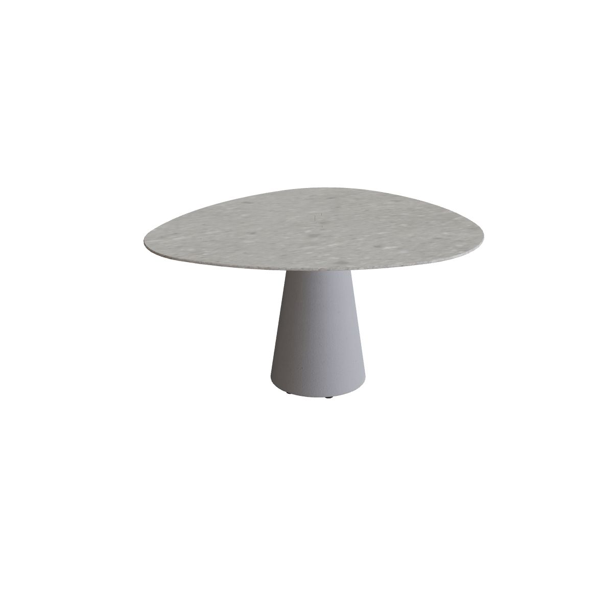Royal Botania Conix Tisch Plektrum 150 cm, Esstisch, Sockel zementgrau (cement grey), Keramik grau gemustert (Ceppo Dolomitica)