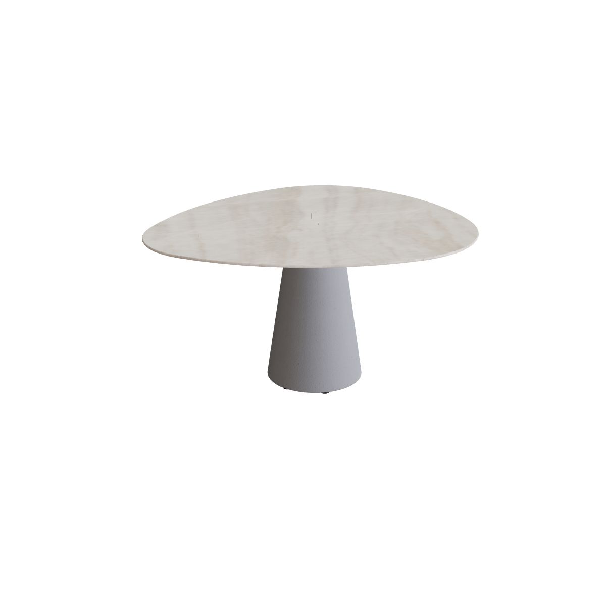 Royal Botania Conix Tisch Plektrum 150 cm, Esstisch, Sockel zementgrau (cement grey), Keramik grau-braun geädert (Strato Quartz)