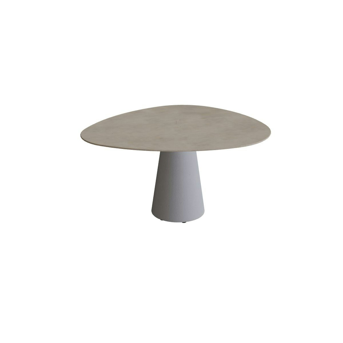 Royal Botania Conix Tisch Plektrum 150 cm – Esstisch, H 75 cm · Sockel zementgrau (cement grey) · Keramik graubraun (Terra Sabbia)