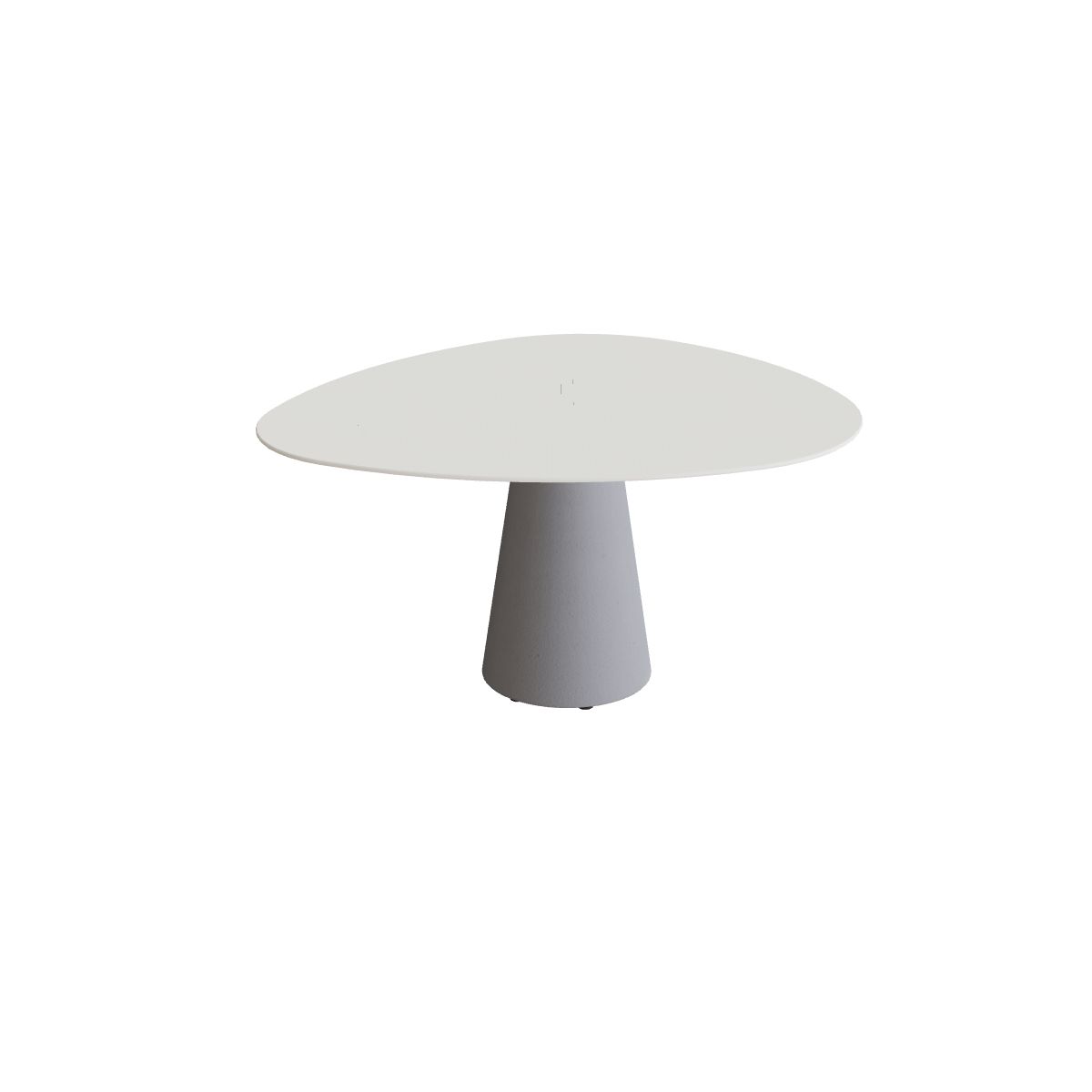 Royal Botania Conix Tisch Plektrum 150 cm, Esstisch, Sockel zementgrau (cement grey), Keramik weiß (white)