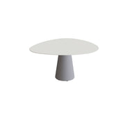 Royal Botania Conix Tisch Plektrum 150 cm, Esstisch, Sockel zementgrau (cement grey), Keramik weiß (white)
