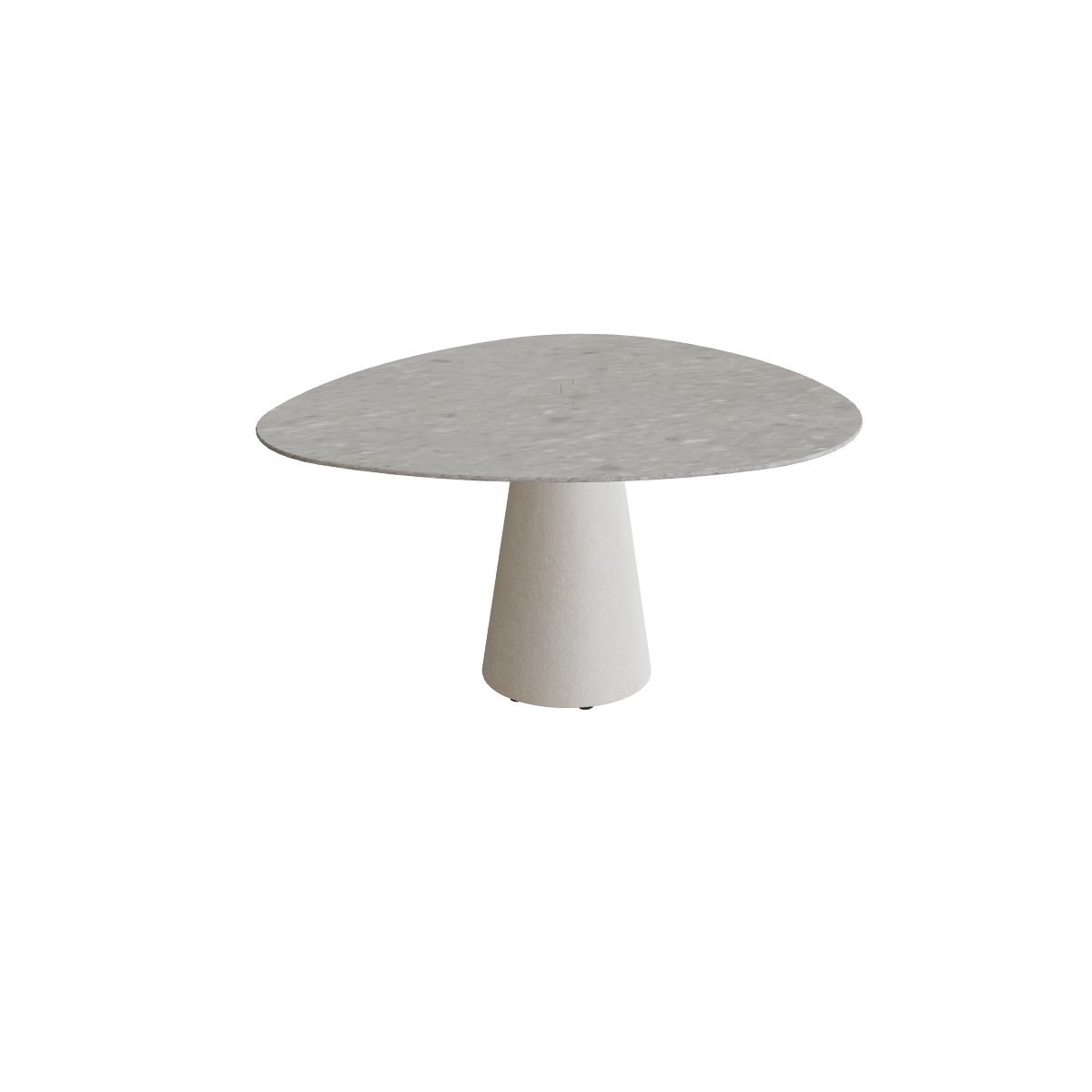 Royal Botania Conix Tisch Plektrum 150 cm, Esstisch, Sockel sand (desert), Keramik grau gemustert (Ceppo Dolomitica)