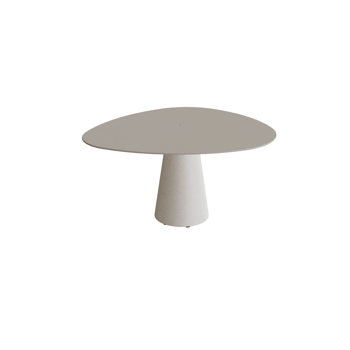 Royal Botania Conix Tisch Plektrum 150 cm, Esstisch, Sockel sand (desert), Keramik perlgrau (Pearl Grey)