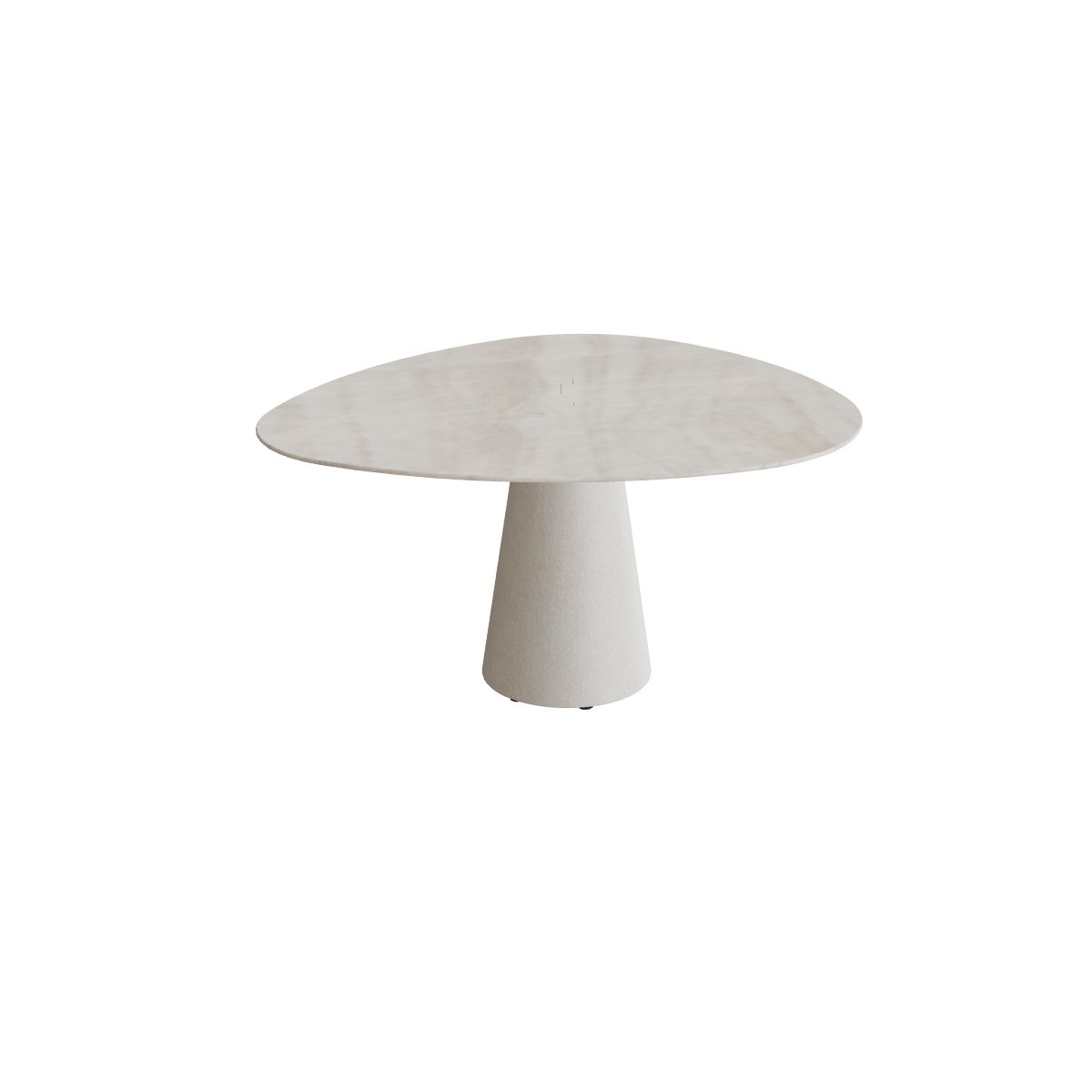 Royal Botania Conix Tisch Plektrum 150 cm, Esstisch, Sockel sand (desert), Keramik grau-braun geädert (Strato Quartz)