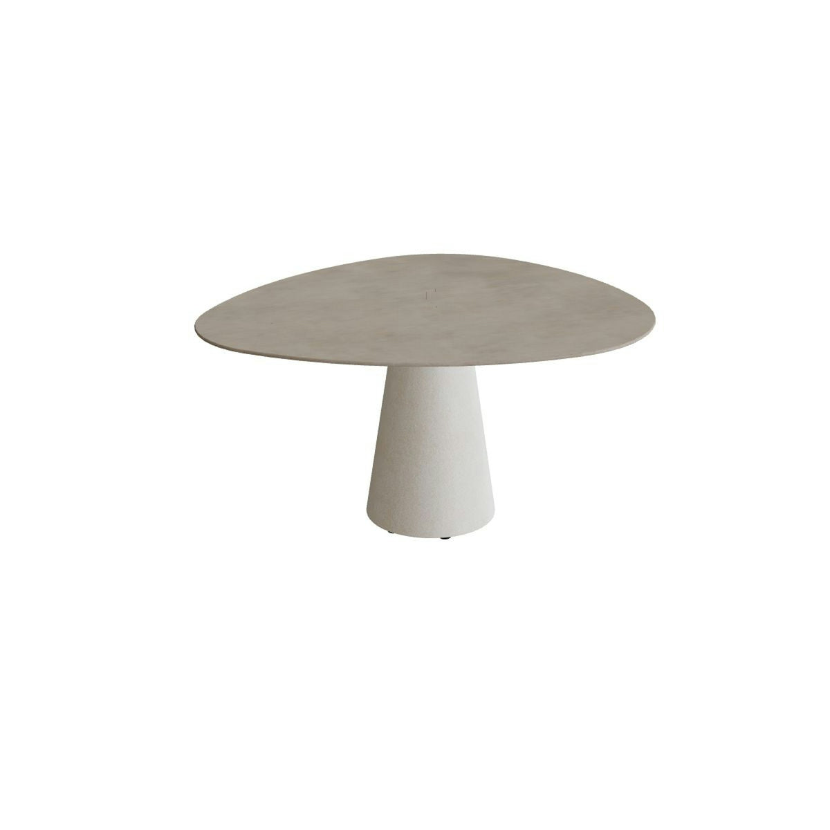 Royal Botania Conix Tisch Plektrum 150 cm – Esstisch, H 75 cm · Sockel sand (desert) · Keramik graubraun (Terra Sabbia)