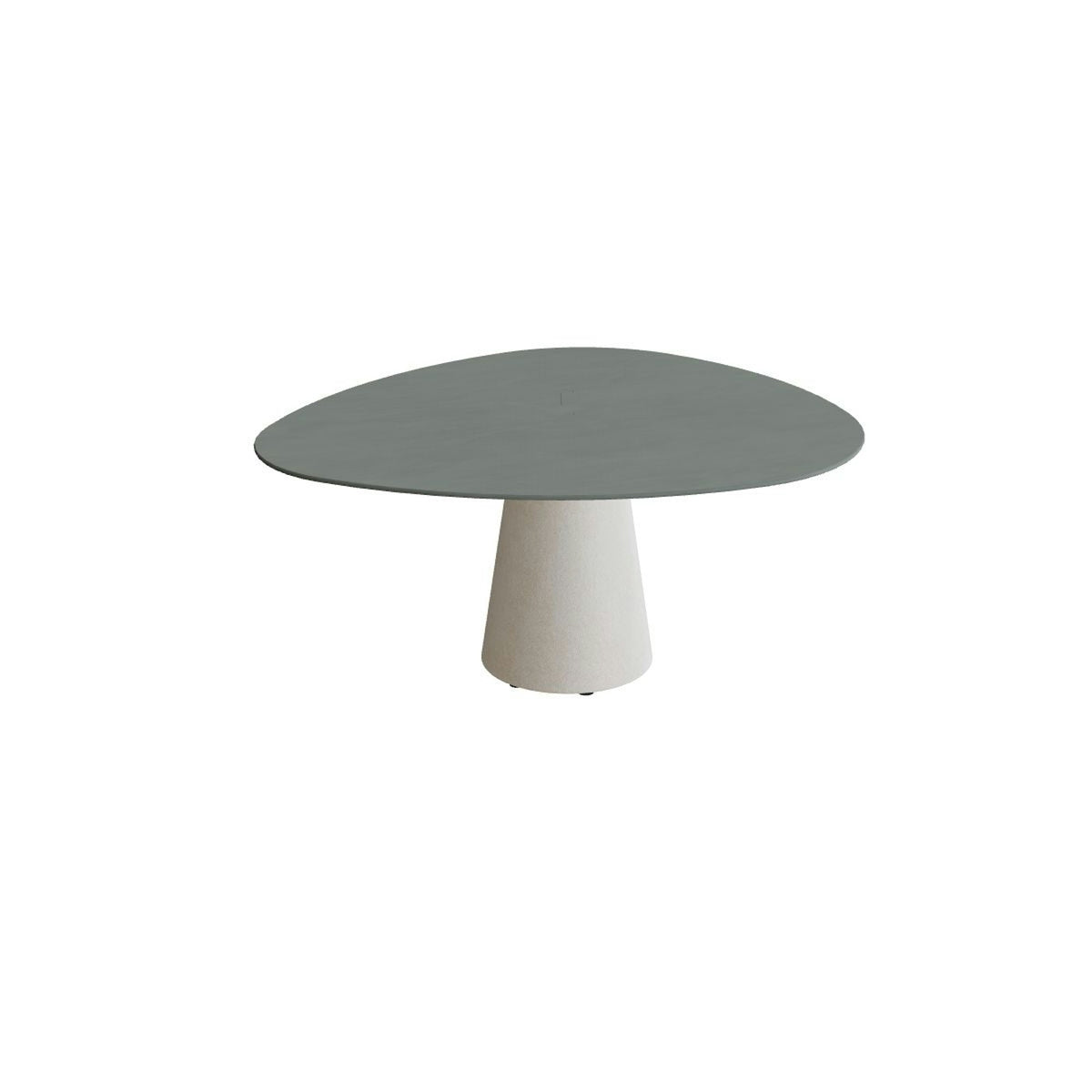 Royal Botania Conix Tisch Plektrum 150 cm – niedriger Esstisch, H 67 cm · Sockel sand (desert) · Keramik steingrün (Verdezza Amazon)