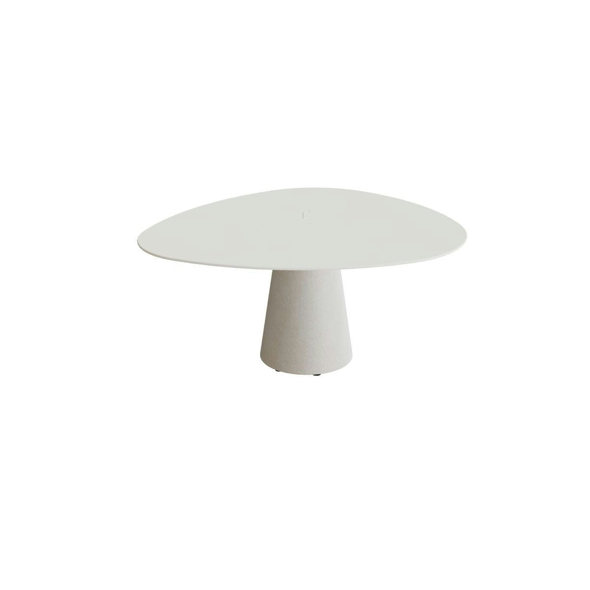 Royal Botania Conix Tisch Plektrum 150 cm – niedriger Esstisch, H 67 cm · Sockel sand (desert) · Keramik weiß (white)