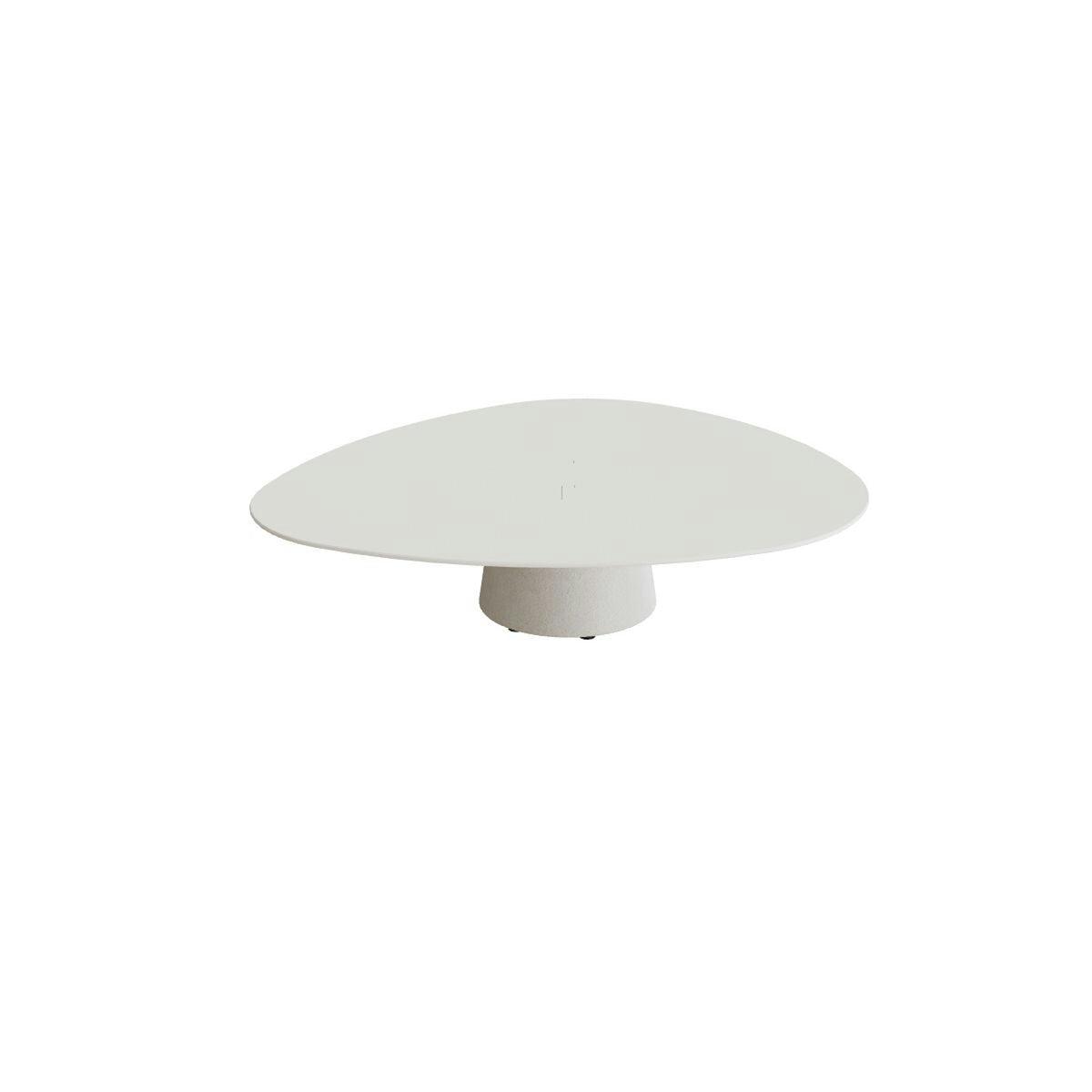 Royal Botania Conix Tisch Plektrum 150 cm – niedriger Loungetisch, H 35 cm · Sockel sand (desert) · Keramik weiß (white)