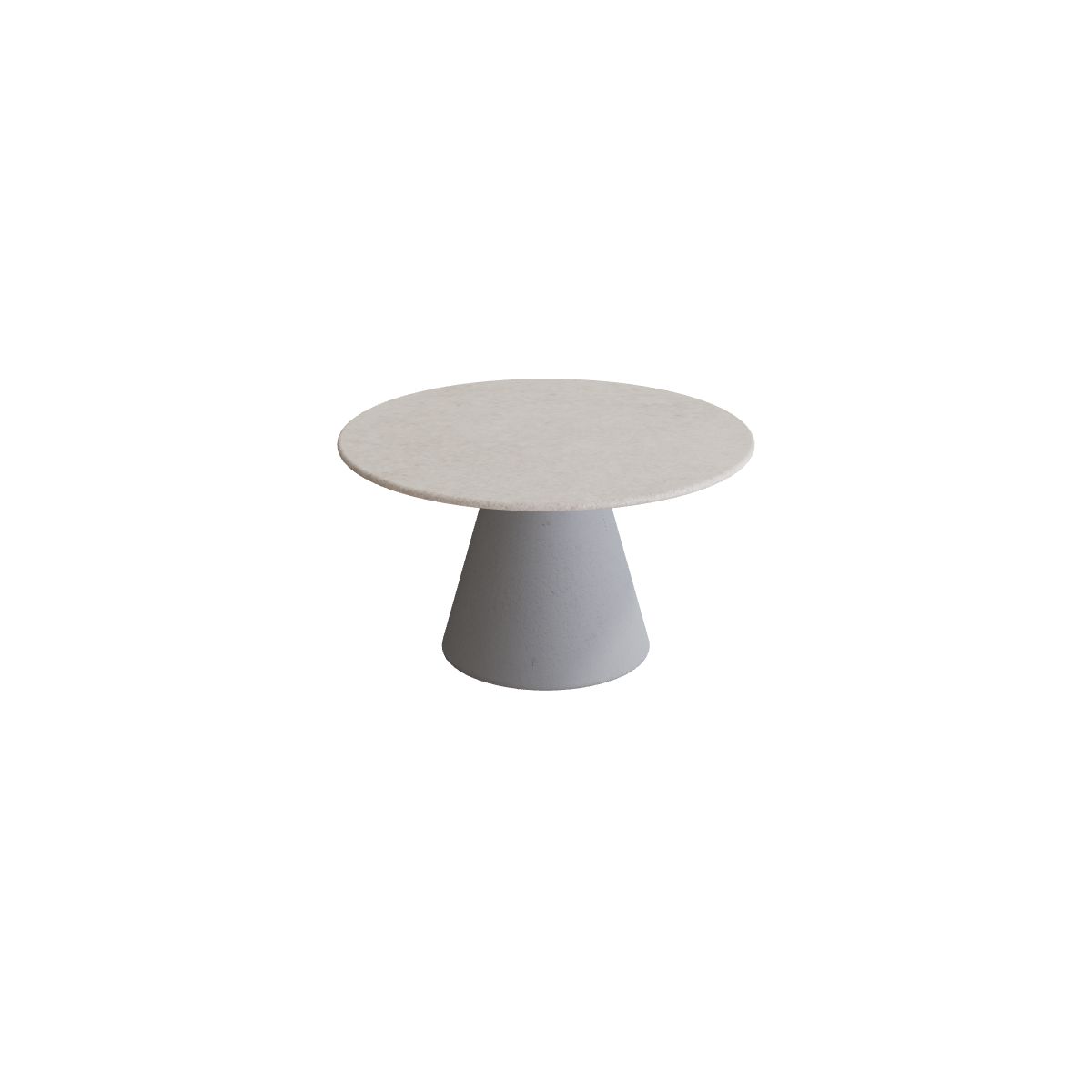 Royal Botania Conix Beistelltisch 60 cm, Esstisch, Sockel zementgrau (cement grey), Keramik grau gesprenkelt (Sienna Arena)