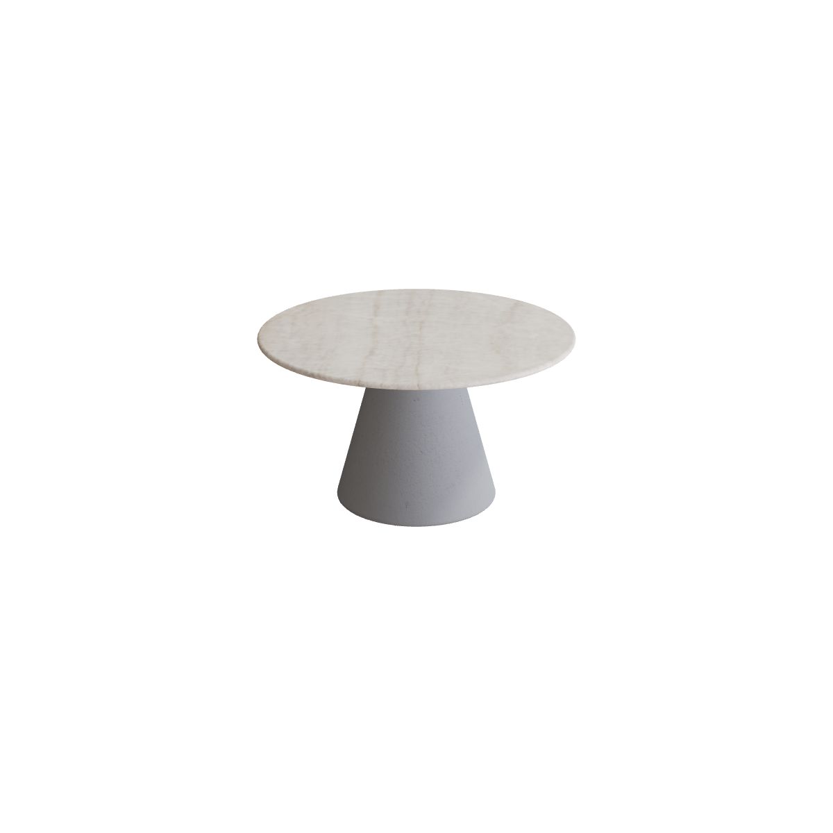Royal Botania Conix Beistelltisch 60 cm, Esstisch, Sockel zementgrau (cement grey), Keramik grau-braun geädert (Strato Quartz)