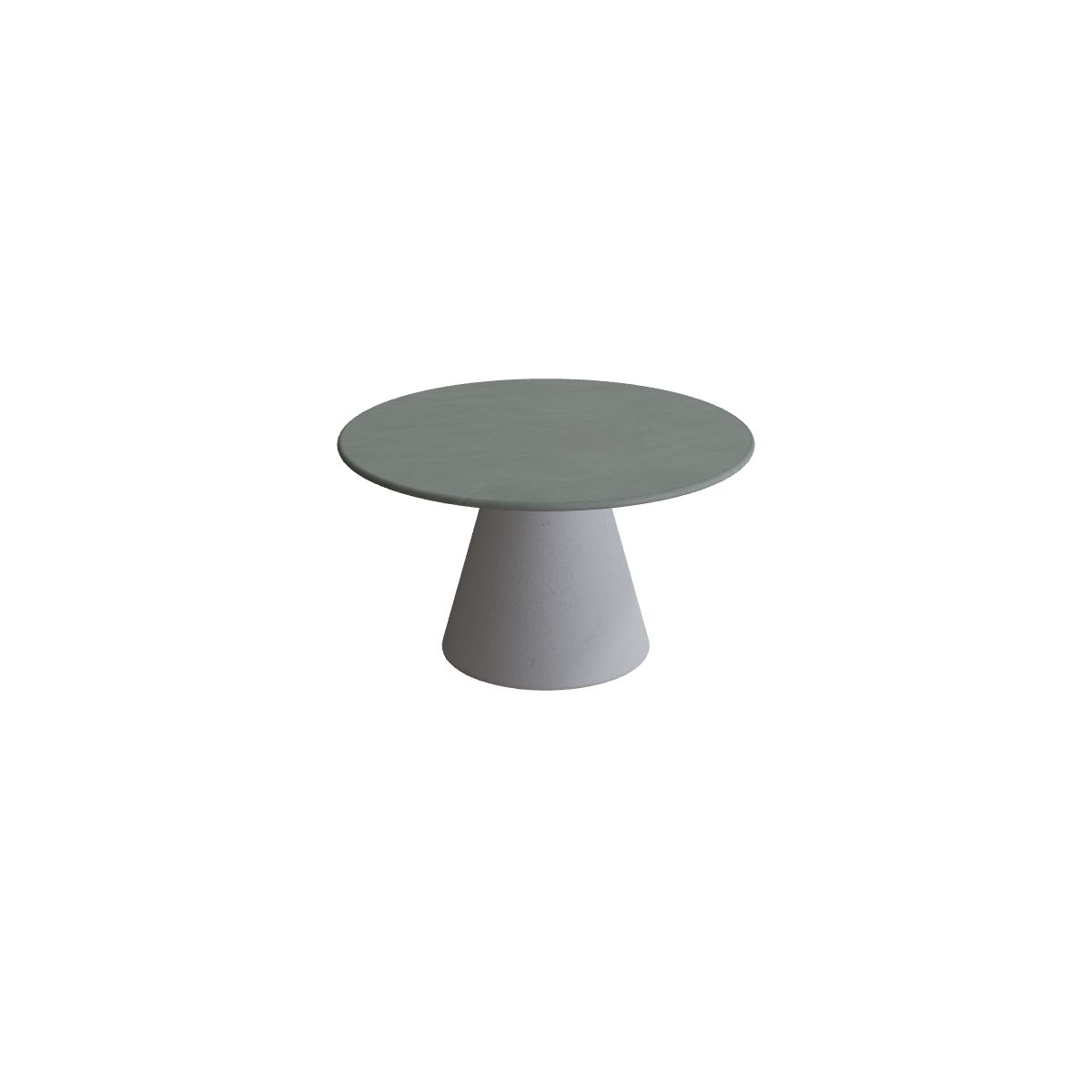Royal Botania Conix Beistelltisch 60 cm, Esstisch, Sockel zementgrau (cement grey), Keramik steingrün (Verdezza Amazon)