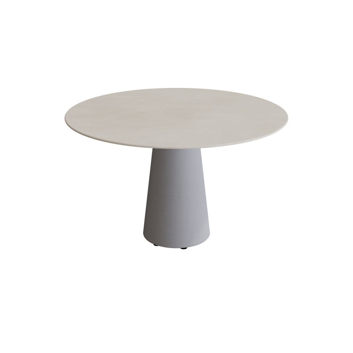 Royal Botania Conix Tisch rund 120 cm, Esstisch, Sockel zementgrau (cement grey), Keramik zementgrau (Cemento Luminoso)