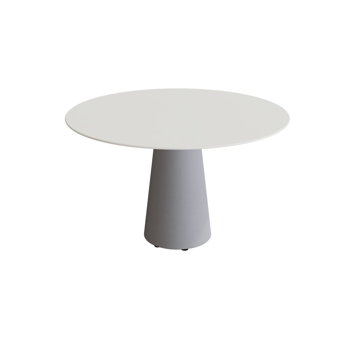 Royal Botania Conix Tisch rund 120 cm, Esstisch, Sockel zementgrau (cement grey), Keramik weiß (white)