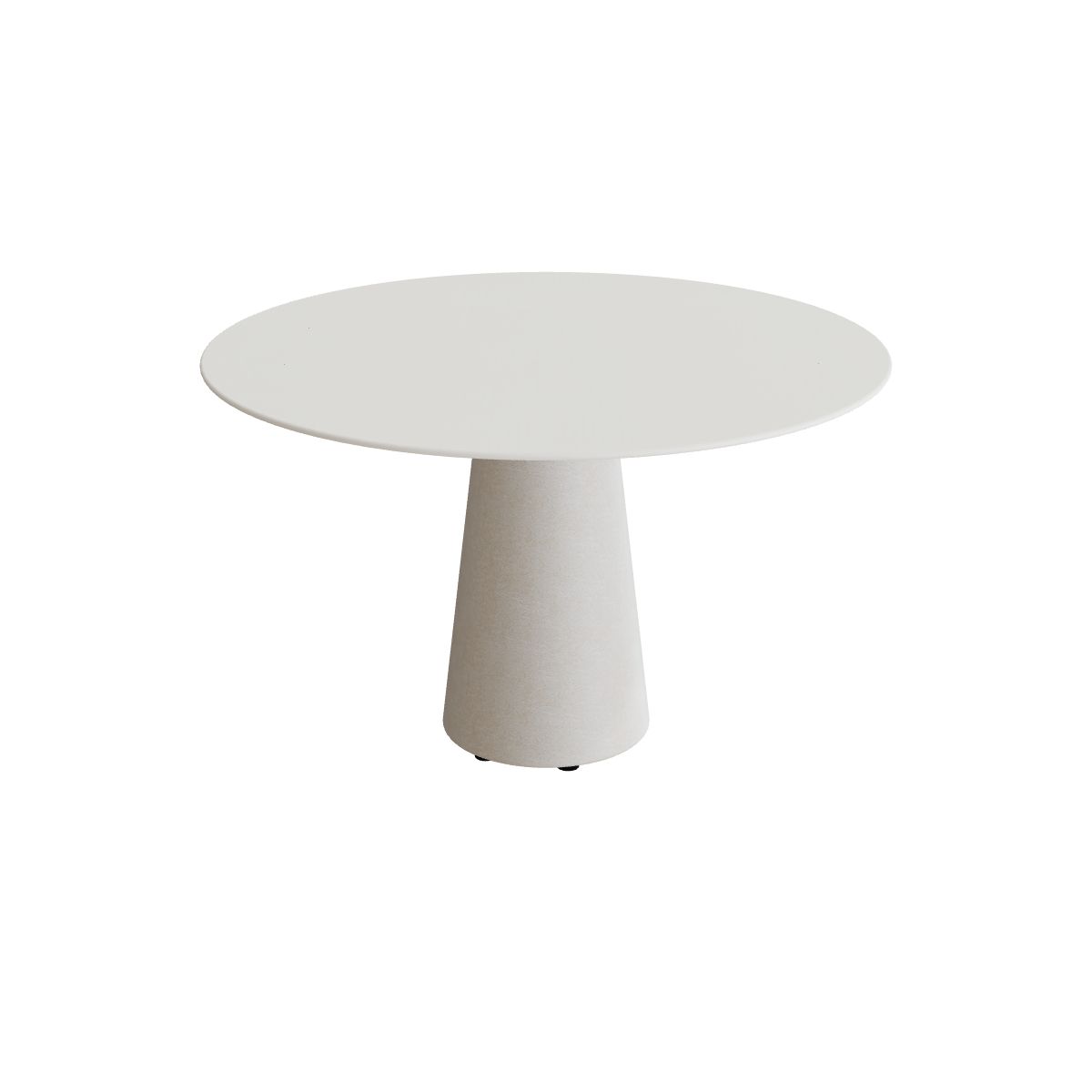 Royal Botania Conix Tisch rund 120 cm, Esstisch, Sockel sand (desert), Keramik weiß (white)